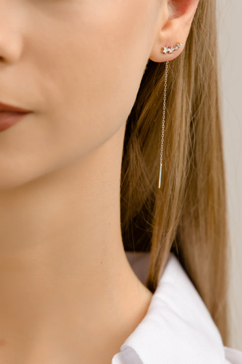Cercei din argint Stelute II (Silver/Gold)